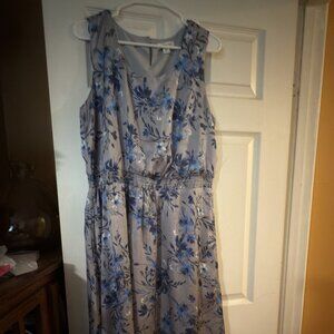 ✨ Coldwater Creek Radiant Reflections Dress – Misty Grey – Size 16P ✨